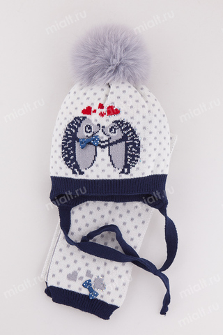 Зимняя шапка и шарф для девочки Mialt Шу Шу