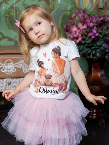 Футболка с принтом "Королевы" шатенки (Family look)