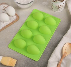 Форма силиконовая «Яйца», 8 ячеек (6х4,4х3 см)