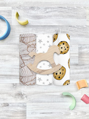 Сет из 3х пелёнок Mjölk Печенье/Palm Tree/Звёзды