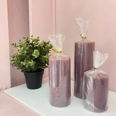 Свеча декоративная цилиндр, D=7,5 см, H=20 см, Лаванда, 1 шт.