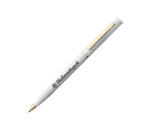 Урал Сувенир - Новосибирск ручка пластик с золотой фурнитурой №0005 