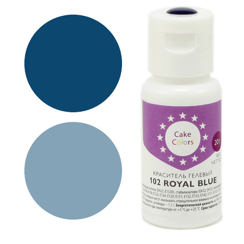 Краситель гелевый Gleb Colors 102 ROYAL BLUE (Королевский синий), 20 грамм