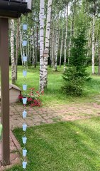 Дождевая цепь «Ведра на кольцах», голубой