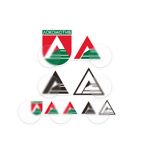 Виниловые стикеры «Эмблемы „Локомотива“ 1988–1993 годов». Лист А5