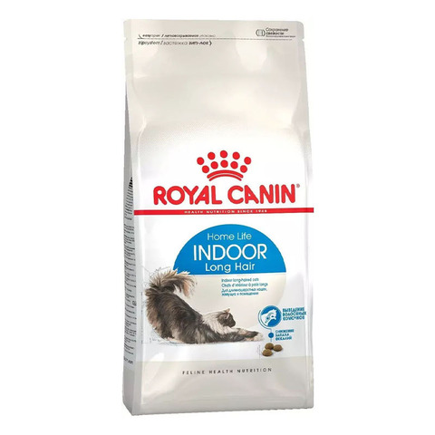 Сухой корм Royal Canin Indoor Long Hair, для домашних взрослых длинношерстных кошек от 1-7 лет, 400г
