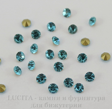 Стразы ювелирные (цвет - бирюзовый) 2,8 мм, 10 шт