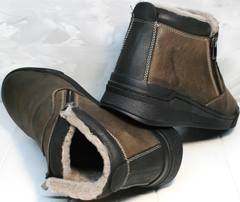 Зимние ботинки мужские с мехом Rifellini Rovigo 046 Brown Black