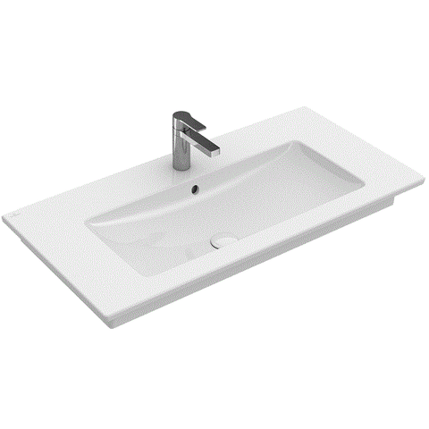 Villeroy&Boch 41048L01 Раковина, Villeroy&Boch, Venticello, ширина, мм-800, глубина, мм-500, высота, мм-165, тип установки-на тумбу, отверстия для смесителя-1 сквозное, 2 промаркированных, с переливом, материал-санфарфор, цвет-альпийский белый