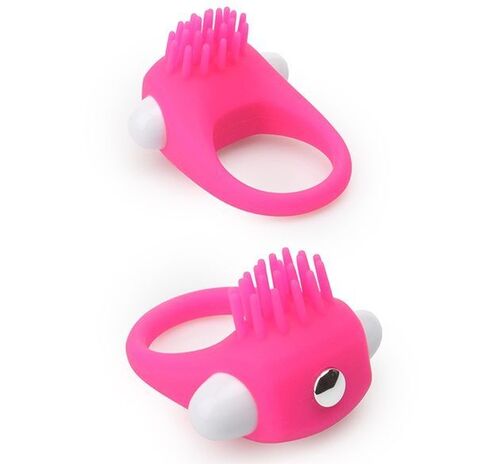 Розовое эрекционное кольцо с щеточкой LIT-UP SILICONE STIMU RING 5 - Dream Toys Lit-Up 21234