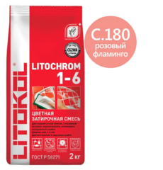 Затирка цементная Litokol Litochrom 1-6 C.180 розовый фламинго 2 кг