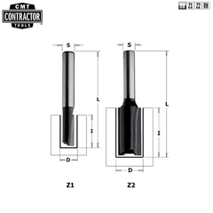 Фреза концевая CMT-contractor пазовая S=8 D=20x20x50 Z=2 K911-200
