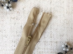 Молния брючная спираль полуавтомат, L 20 см, Т3, н/р, песочный