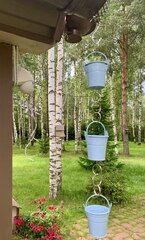 Дождевая цепь «Ведра на кольцах», голубой