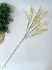 Колосья пшеницы, искусственная зелень, цвет светлый-кремовый, ветка 80 см, 1 ветка