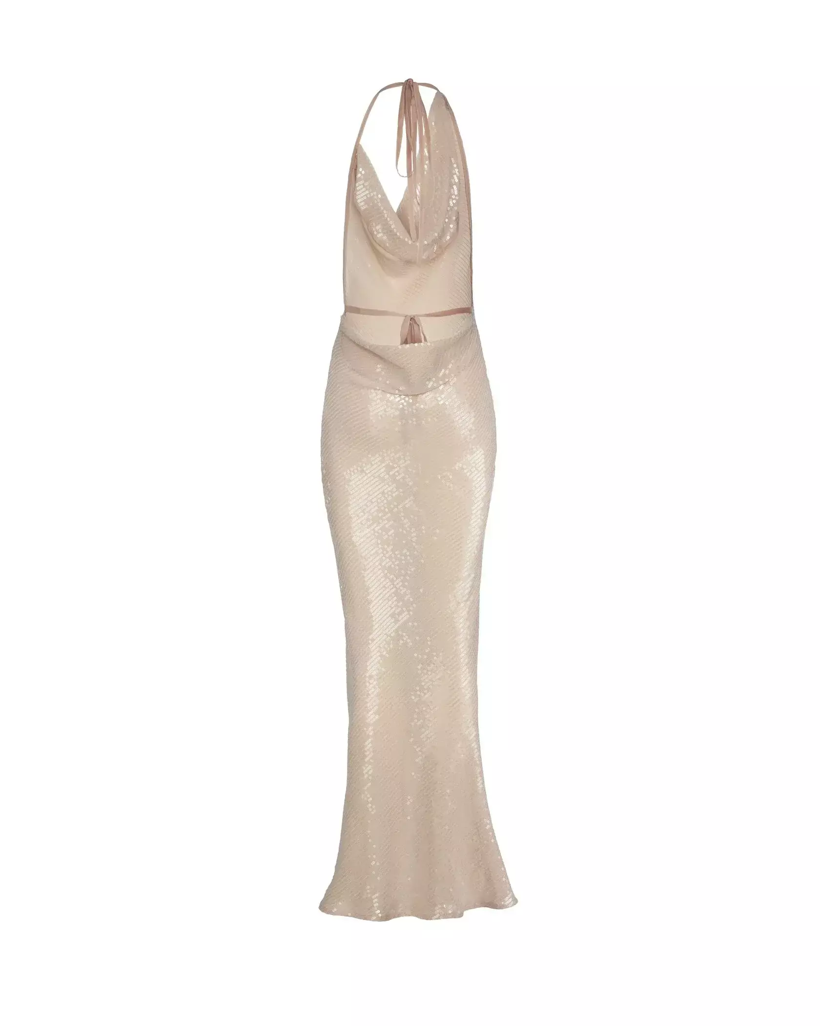 Платье в пайетках, Бежевое