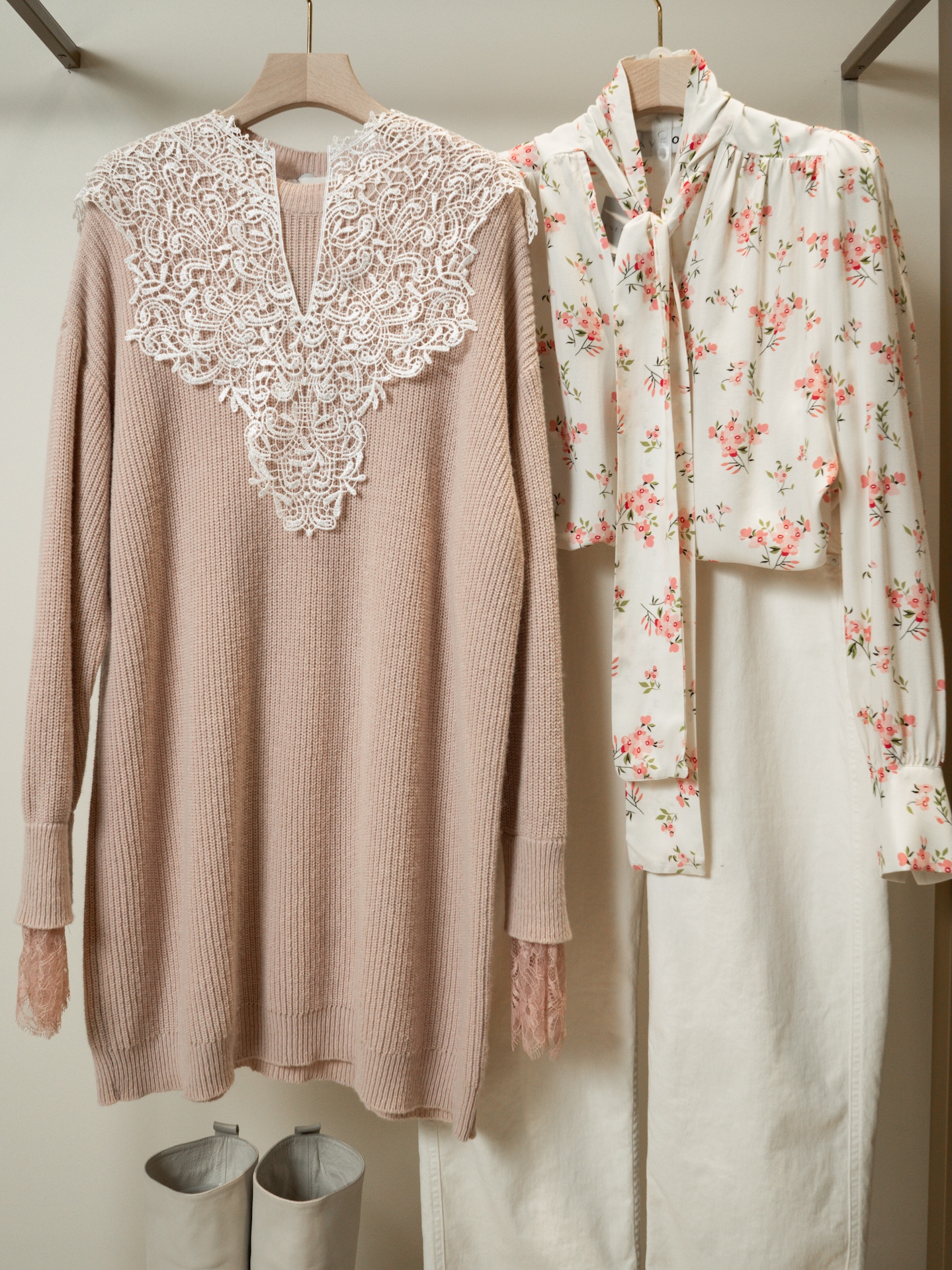 Рубашка с розовыми цветами на веточках PREMIUM QUALITY