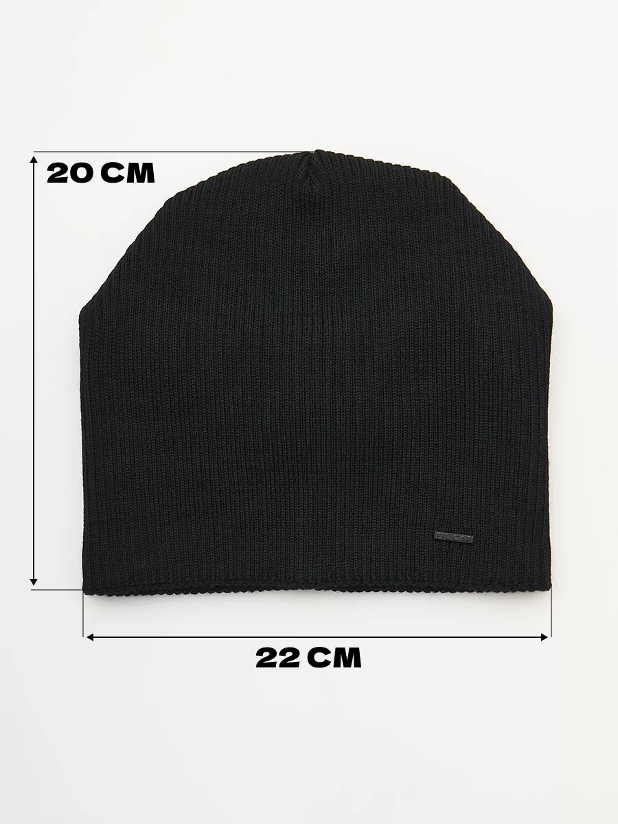 Шапка зимняя на флисе вязаная бини