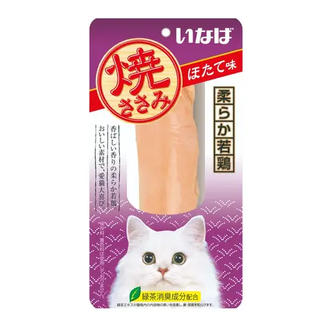 INABA Yaki Sasami лакомство для кошек куриное филе со вкусом морского гребешка 26г