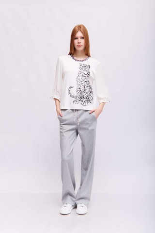 Marc Cain Sports Футболка из хлопка с леопардовым деталями и принтом