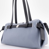 Сумка Саломея 2032 гладкий серо-голубой + черный