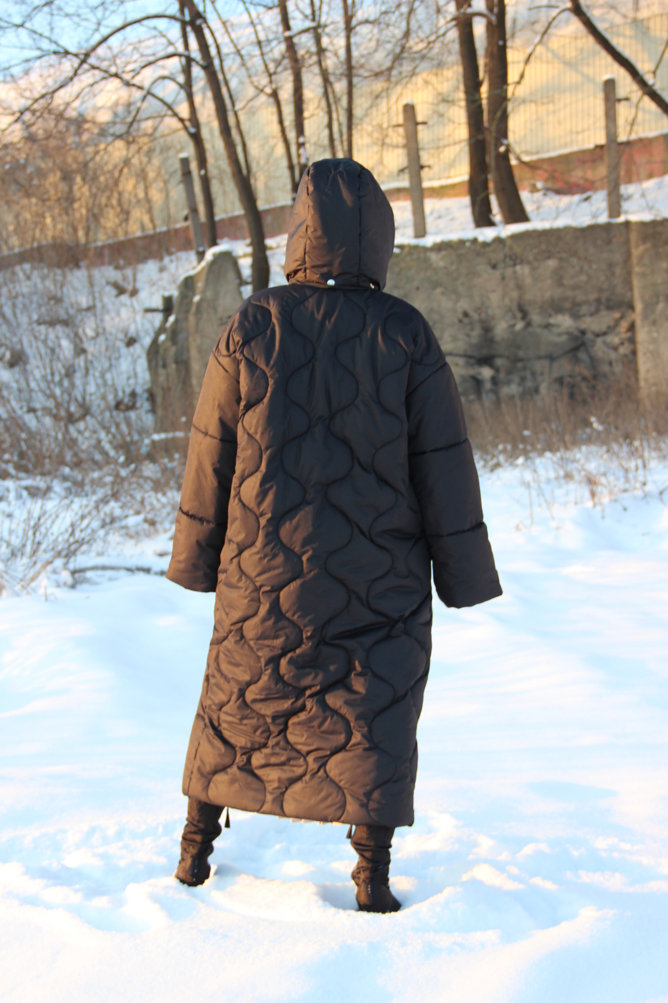 Пальто утеплённое, стёганое, длина маxi