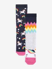 Носки хлопковые для девочки Next U32-735, 2 шт., Темно-синий, Серый