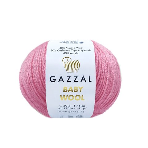 Пряжа Gazzal Baby Wool 828 розовый