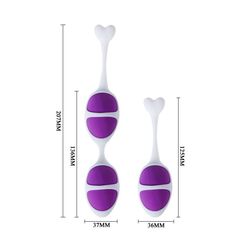 Фиолетовые вагинальные шарики из силикона: 2+1 - 