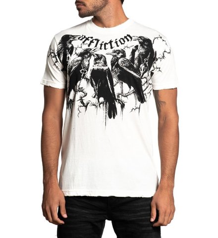 Affliction | Футболка мужская Crows White A22657 перед