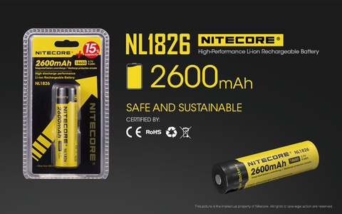 Аккумулятор Nitecore Rechargeable NL1826 18650 Li-Ion 2600 mAh (18546)