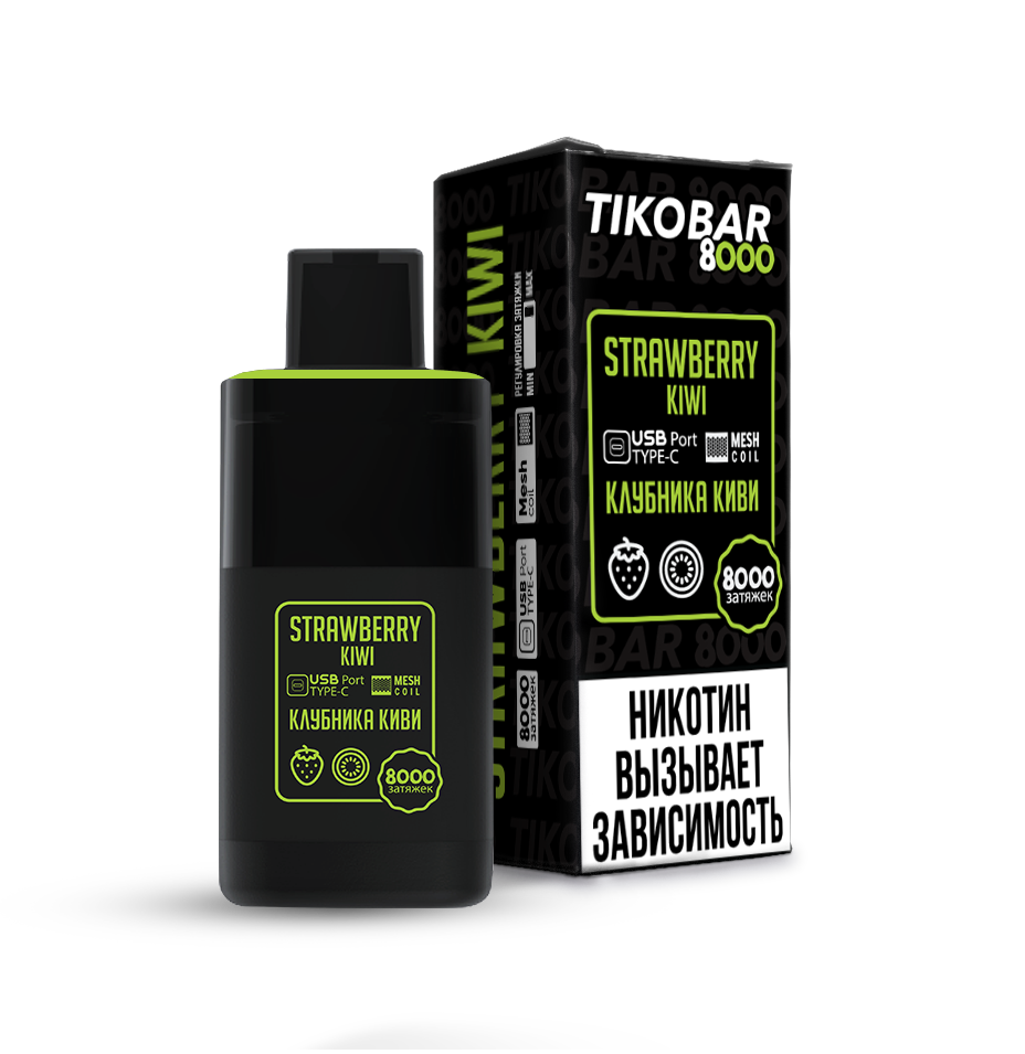 Tikobar 8000 Strawberry Kiwi (Клубника Киви) | SIBVAPE Иркутск