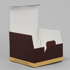 Коробка самосборная одиночная Квадрат, 15*15*7 см, Достигай вершин, Коричневый, 1 шт