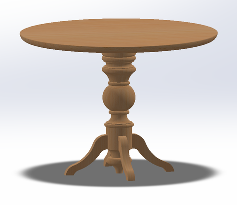 Круглый кухонный стол на одной ноге с лапами - CLASSIC