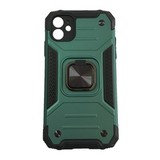 Противоударный чехол Strong Armour Case с кольцом для iPhone 11 (Темно-зеленый)