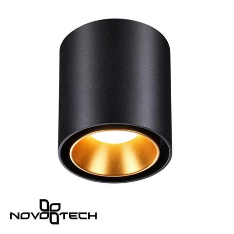358485 OVER NT20 154 черный/золото Накладной светодиодный светильник IP20 LED 10W 220V RECTE