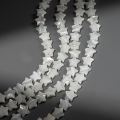 Перламутр морских ракушек, звездочки 12,5мм, белый