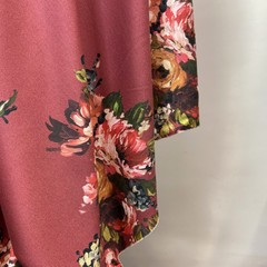 Ткань  трикотаж джерси  цветы на бордовом 3183