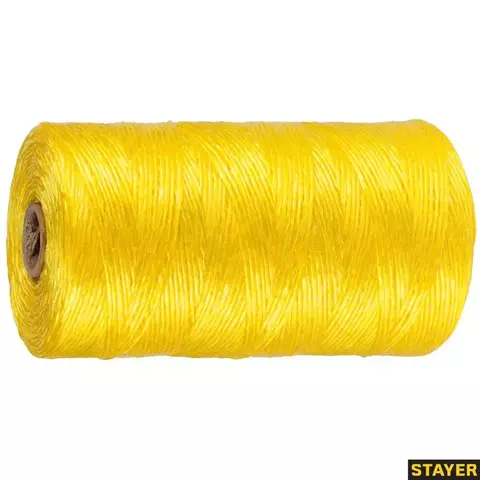 STAYER d 1.5 мм, 500 м, 800 текс, 32 кгс, желтый, полипропиленовый шпагат (50077-500)