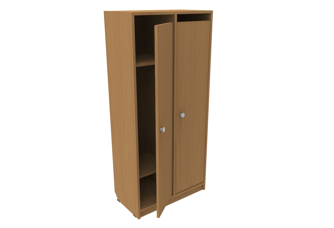 Шкаф для раздевалки деревянный 2-х секционный