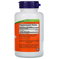Now Foods, Скорлупа черного ореха, 500 мг, 100 растительных капсул