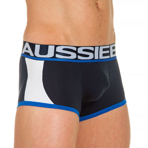 Мужские трусы хипсы темно-синие с белыми вставками по бокам AUSSIEBUM