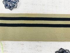 Подвязы трикотажные, ш. 7 см, L 123 см, светло-бежевый с чёрным