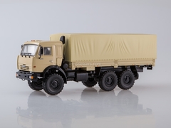 KAMAZ-43118 6x6 flatbed truck with awning beige 1:43 PAO KAMAZ