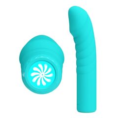 Аквамариновый вибромассажёр Rylan - 16 см. - 