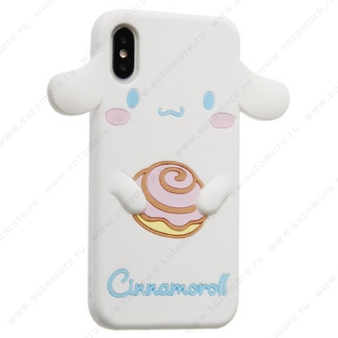 Накладка силиконовый для Apple iPhone XS Max/ X Max мультяшная Cinnamoroll белый