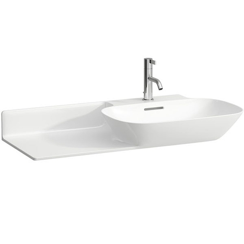 Laufen INO 8.1330.1.000.104.1 Раковина 900х450х120мм с 1 отв. под смеситель, полка слева, цвет: белый