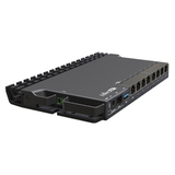 MikroTik RouterBORD 5009UG+S+ with Marvell Armada ARMv8 CPU (4-cores, 1.4GHz per core), 1GB of DDR4 RAM, 1GB NAND storage, 1x 2.5Gbit LAN, 7x 1Gbit LAN, 1xSFP+ port, RouterOS L5, metal desktop case, P