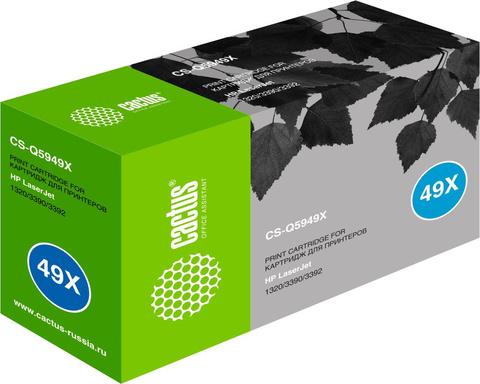 Картридж лазерный Cactus CS-Q5949X Q5949X черный (6000стр.) для HP LJ 1320, 3390, 3392