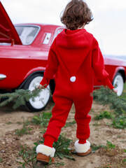 Утеплённый комбинезон Mjölk Red, с капюшоном